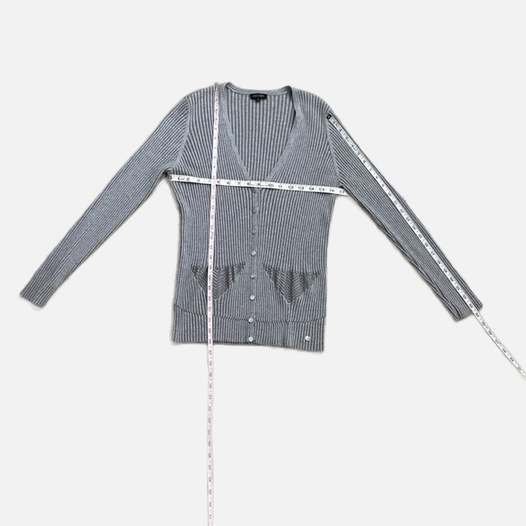 Escada Cardigan Sweater Silver Metallic Size XL Luxury Old Money - Picture 11 of 12